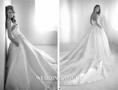 缎面婚纱明星,华丽演绎时尚盛宴